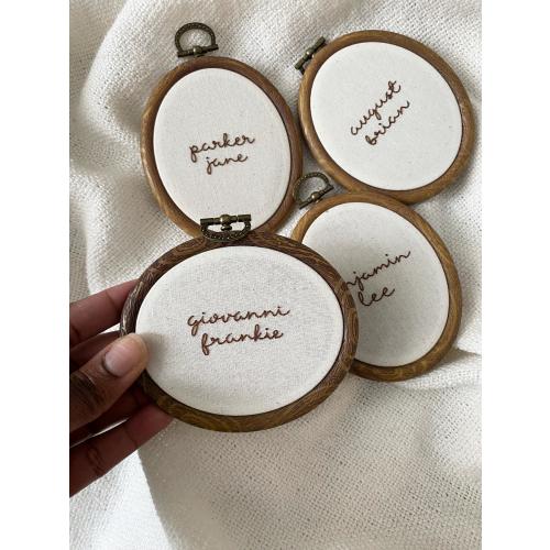 Hand Embroidered Baby Announcement Christmas Ornament: Personalized Keepsake