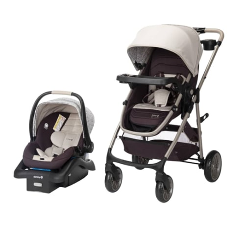 Safety 1st Deluxe Grow and Go Travel System Stroller and Car Seat Combo, 8-in-1 Travel System, Weight Capacity 4-30 lbs, Dunes Edge