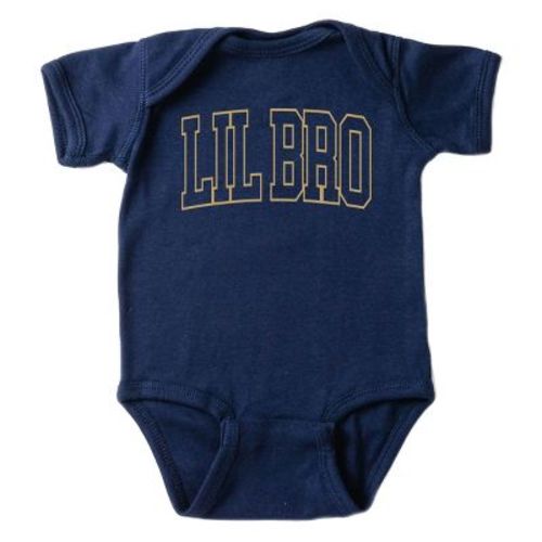 The Juniper Shop Lil Bro Varsity Outline Baby Short Sleeve Bodysuit