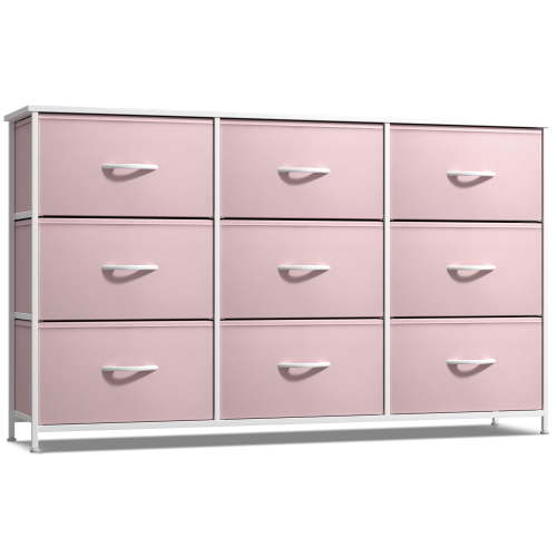 Sorbus Kids 9-Drawer Dresser, Pink Storage Organizer for Bedroom or Nursery
