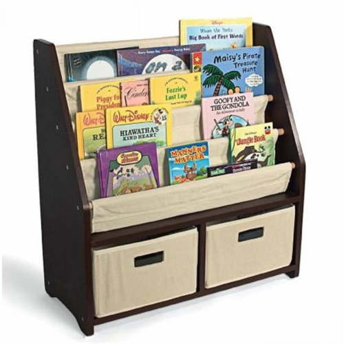 WonkaWoo Little Bookworm Sling Bookshelf, Espresso