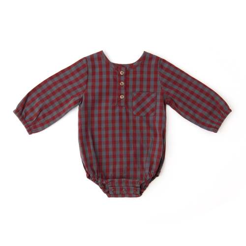 Gingham Long Sleeve One-Piece - Mulberry/Harbor – Pehr