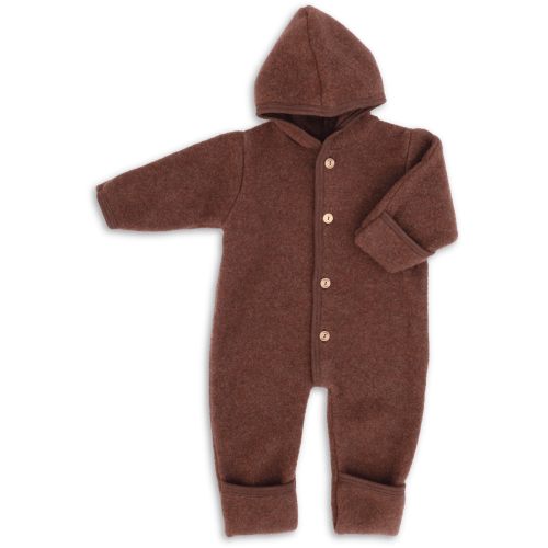 Hooded wool fleece overall