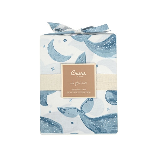 Caspian Whale Crib Sheets | Crane Baby