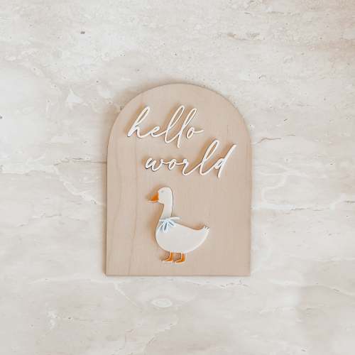 'Hello World' Goose Plaque