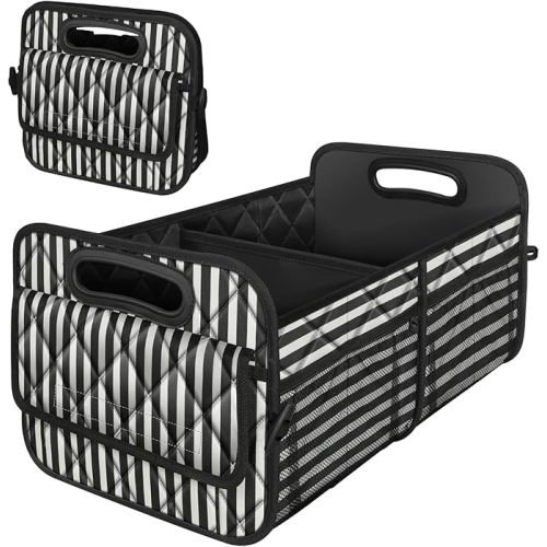 Deosk Car Trunk Organizer for SUVs, Cars and Trucks with 6 Big Pockets, Waterproof Polyester Storage Box