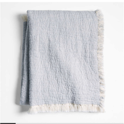 Supersoft Organic Cotton Gauze Smoke Blue Baby Stroller Blanket