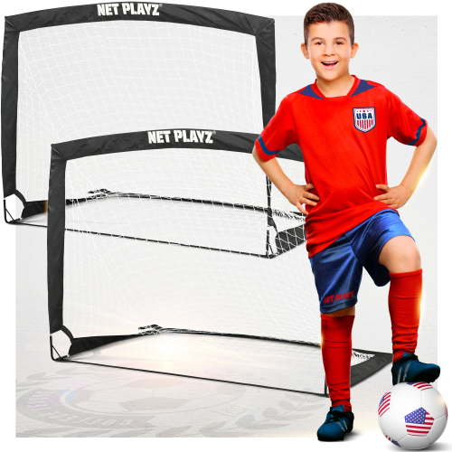 Net Playz 4' x 3' Pop Up Soccer Goal, Set of 2