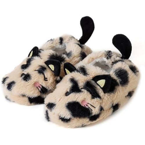 Toddler Boys Slippers Cartoon Cute Animals Plush Warm Home Shoes