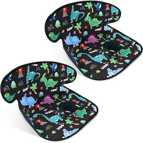 COOLBEBE Car Seat Protector for Potty Training, 2 Pack Dry Waterproof Car Seat Liner Toilet Training for Baby Infant Toddler, Piddle Pads Cover Pad for Strollers & Carseat (Dinosaur,2PC)