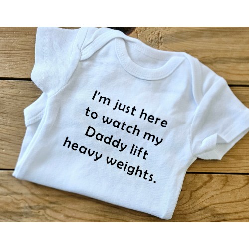 I'm Here To Watch My Dad Lift Weights, Crossfit Baby, Gender Neutral, Burpee Baby Clothes, Crossfit Baby Gift, Personal Trainer Baby Gift