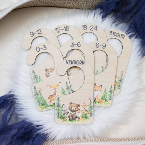 Woodland Clothing Dividers, Woodland Baby Clothing Divider, Wood Wardrobe Divider, Nursery Closet Divider, Woodland Nursery Theme W27