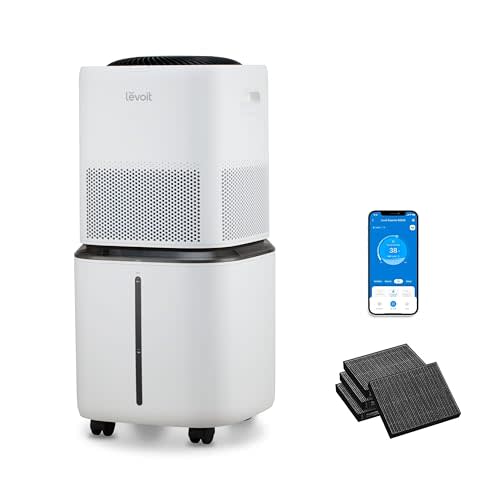 Levoit Evaporative Humidifiers for Home Whole House, 23L Superior 6000S | Up to 3000ft2, Last 72H, No White Dust, Tap Water Friendly, Auto Mode, Easy to Clean & Move, Foldable Storage, Smart Control