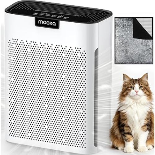 MOOKA Air Purifier for Home Bedroom Large Room 2200 Ft², HEPA Filter, White