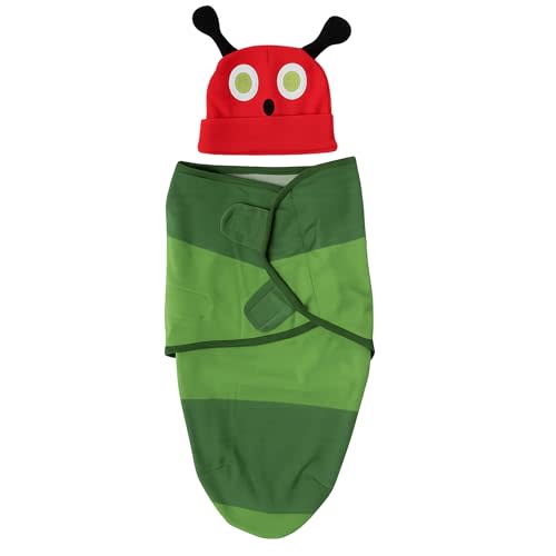 Cuddle Club Baby Cotton Swaddles for Newborns, 0-3 & 3-6 Months | Adjustable Swaddle Blanket Wrap with Hat, Baby Essentials, Tortilla Burrito, Ladybug, Caterpillar, Football, & More