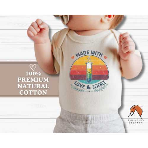IVF Onesie® Made with Love and Science Onesie® Cute In Vitro Fertilization Baby Onesie® Ivf Baby Shower Gift ivf announcement  Onesie®