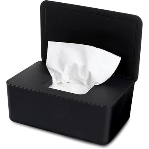 NOVWANG Wipes Dispenser Baby Wipe Holder Refillable Container Black