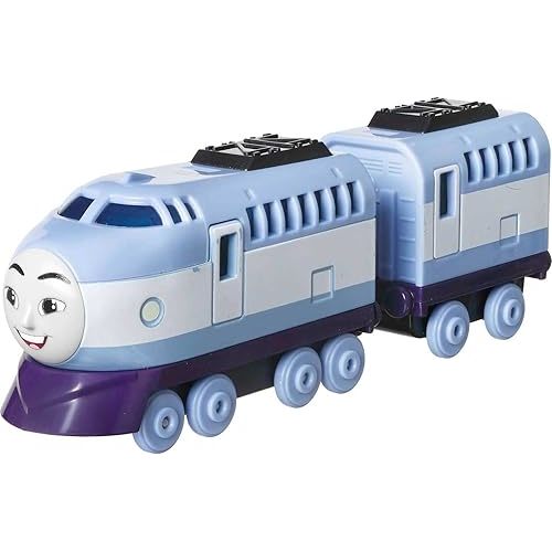 Thomas & Friends by Fisher-Price Toy Train, Large Push-Along Die-Cast Kenji Engine & Cargo Car from The Classic & All Engines Go Series