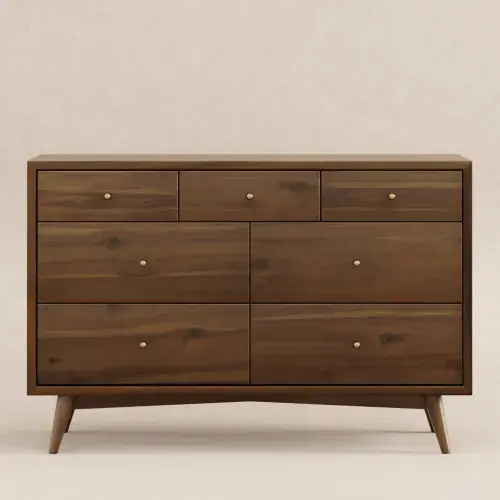 Palma 7 Drawer Double Dresser | Mid-Century Modern Dresser – Babyletto