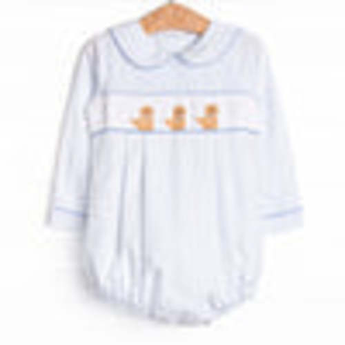 Pampered Pups Smocked Bubble, Blue – Stitchy Fish