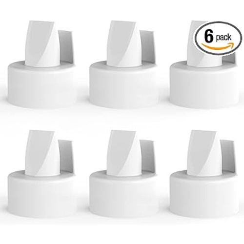 [6-Count] Papablic Duckbill Valves, Replacement Milk Valves Compatible with Spectra S1 S2 & Medela Breast Pumps Parts Accessories, BPA & DEHP Free, Food-Grade Silicone, Easy to Clean, White
