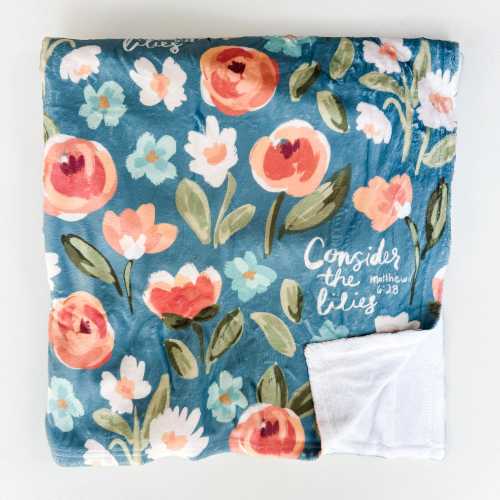 Consider the Lilies Floral Minky Blanket