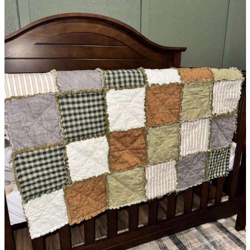 Baby Boy Crib Size Rag Quilt