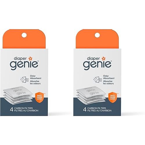 Diaper Genie Playtex Carbon Filter Refill Tray for Diaper Pails, 4 Count (Pack of 2)