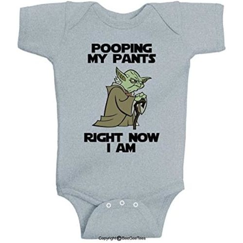 Pooping My Pants Right Now I Am 1 Funny Baby Bodysuit Infant One Piece Romper
