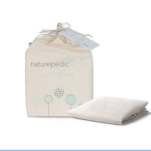 Naturepedic Organic Contoured Changing Pad Cover - Easy to Clean, Lightweight & Portable - Comfort 2-Sided and 4-Sided Baby Diaper Changing Pad Cover - 16" x 31"