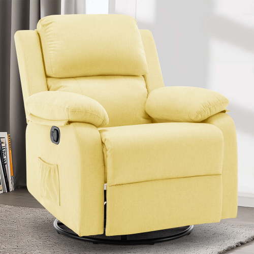 Korser Swivel Rocker Small Recliner Chair for Small Spaces for Living Room,Nursery,Yellow