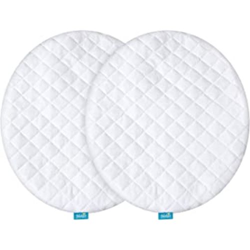 Waterproof Bassinet Mattress Pad Cover Compatible with Fisher Price On The Go Baby Dome, 2 Pack, Ultra Soft Surface, Breathable and Easy Care