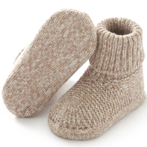Neiwech Baby Booties Newborn Non-Slip First Walkers Warm Sock Crib Shoes Stay On Knit Boots House Slippers for Boy Girl