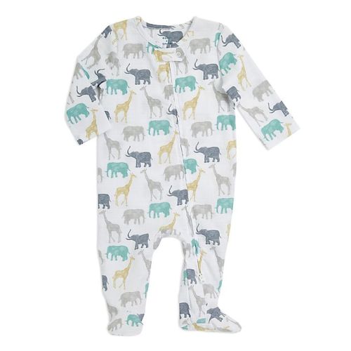 3-6 Mos aden + anais® Safari Zip Muslin Footie in Grey