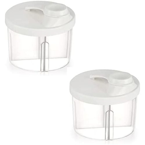 Accmor Baby Milk Powder Formula Dispenser, Non-Spill Rotating Four-Compartment Formula Dispenser and Snack Storage Container for Infant Toddler Children Travel Outdoor,2 Pack,White