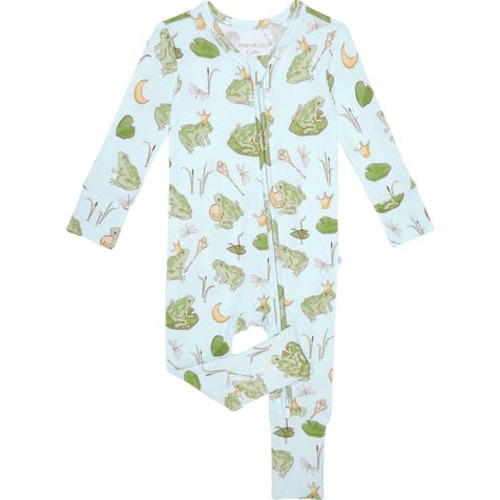 Frog Prince Print Covertible Zip-Up Footie