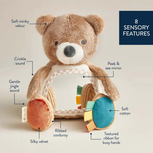 Itzy Ritzy - Sensory Tummy Time Mirror - Theo Bear