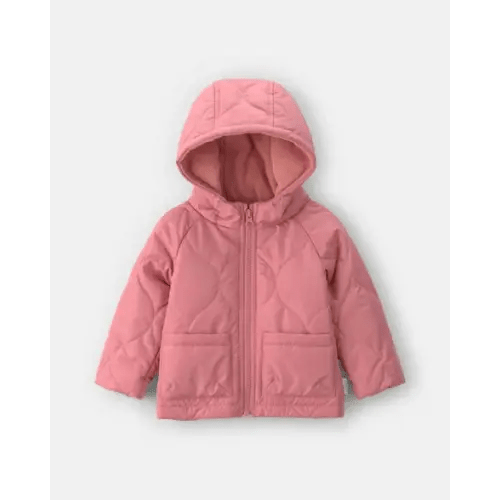 Baby Girl Hooded Midweight Quilted Jacket - Pink - OshKosh B'gosh | Carter's