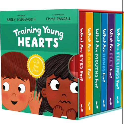 Training Young Hearts Board Books Boxed Set: 6 Lift-the-Flap Board Books & Guide for Grown-Ups (Christian Books for Babies, Toddlers, Preschoolers & ... For? Mouths, Feet, Ears, Eyes, Feelings)