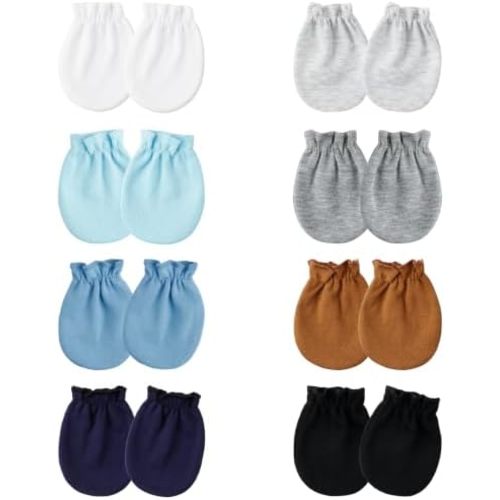 8 Pairs Baby Mittens Newborn No Scratch Infant Gloves Mittens 0-6 Months