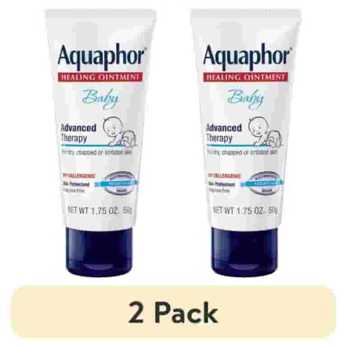 (2 pack) Aquaphor Baby Healing Ointment, Baby Skin Care and Diaper Rash, Travel Size