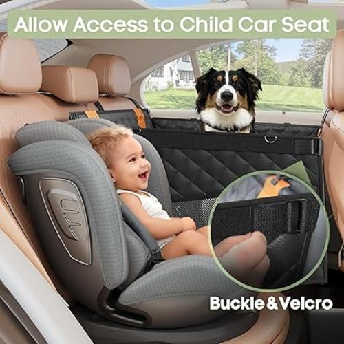 Dog Car Seat for Large Medium Dogs, Hard Bottom Back Seat Extender