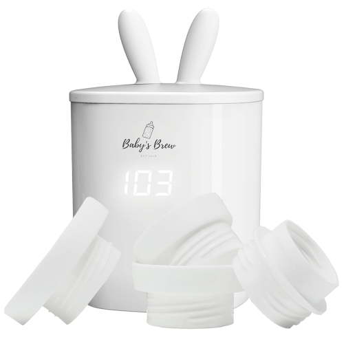 Portable Baby’s Brew Bottle Warmer + Adapters Set – USB-C Rechargeable, Cordless Feeding On-the-Go