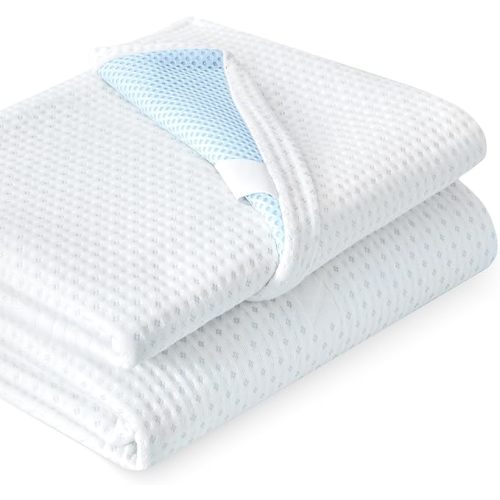 Subrtex Mattress Topper Cover (Only Cover) Mattress Protector Bedding Rayon Made from Bamboo Removable Mattress Encasement Mattress Cover with Zipper (4 Inch, White, King)
