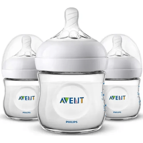 Philips AVENT - Biberón natural, SCF010/37, transparente, 4 onzas (paquete de 3)