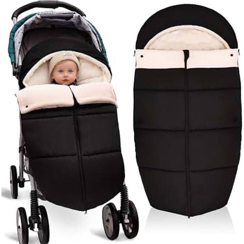 Amazon.com: Winter Bunting Bags Universal, Baby Stoller Sleep Bag, Toddler Footmuff | Waterproof & windproof, soft coral fleece lining (OEKO-TEX), 5 harness slots for safety, fits most strollers 6-36M