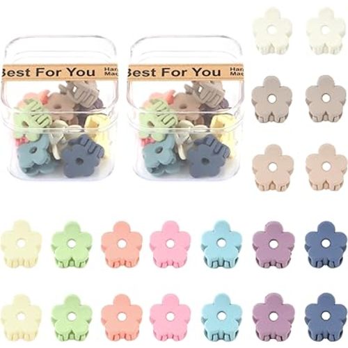 YISSION 20Pcs Mini Flower Hair Claw Clips with Box - Colorful Cute Hair Accessories for Girls & Women (10 Colors)