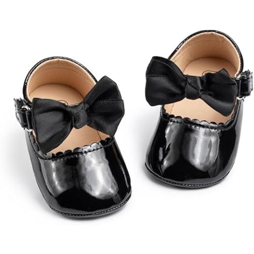 CENCIRILY Infant Baby Girls Mary Jane Flats Non Slip Soft Sole Prewalker Princess Wedding Dress Shoes