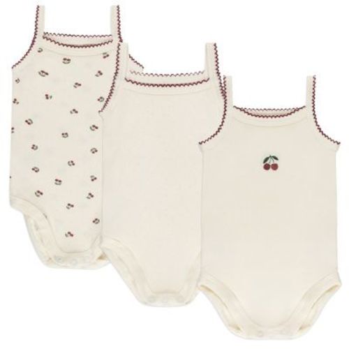 Aurora Classics - Cherry Print Spaghetti Strap Modal Undershirts / Bodysuits - 3 Pack