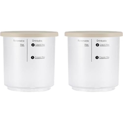 BLACK+DECKER Perfect Pint Ice Cream Maker Accessories – 2-Pack 1-Pint Replacement Jars, Extra Containers for Ice Cream, Gelato, Sorbet & Frozen Yogurt